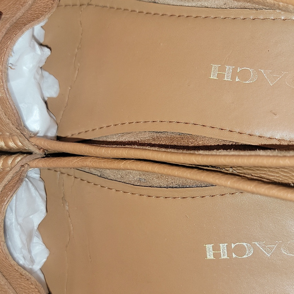 Coach Size 7.5 Women's Tan Loafers - Picture 3 of 5